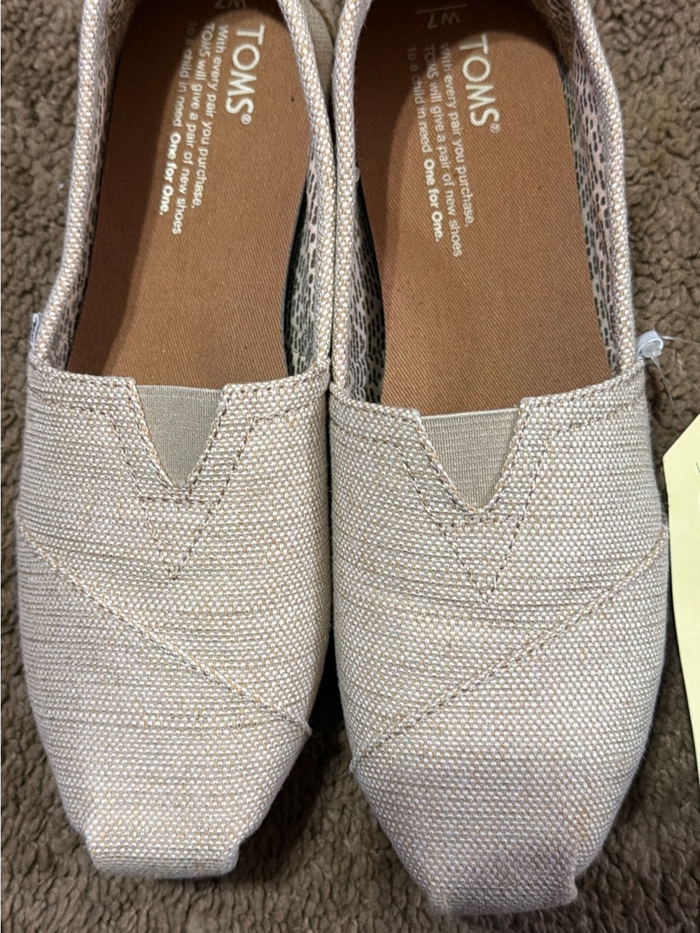Toms Slip-On Espadrille Flats in Beige Canvas - Picture 8 of 10